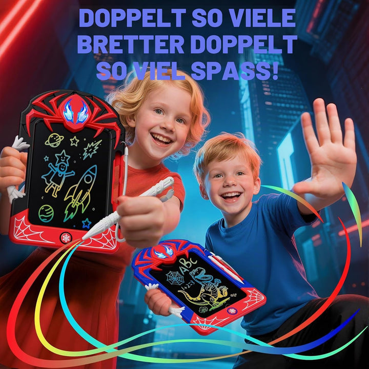 2 Stück Bunten Schreibtafel mit Web-Stift & Griff, Stück Spielzeug ab 3-12 Jahre alt Junge, Lernspie