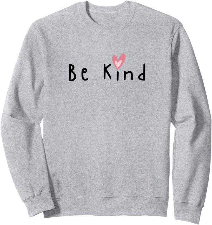 Be-Kind süsse handgezeichnete doppelte minimalistische Herzen Sweatshirt