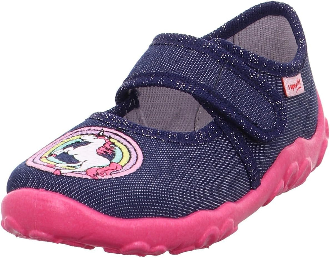 Superfit Mädchen Bonny Hausschuh 23 EU Blau Pink 8030, 23 EU Blau Pink 8030