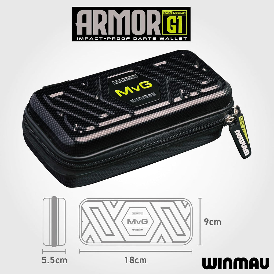 WINMAU Michael Van Gerwen MvG Armor G1 Darts-Geldbörse - Schwarz und Grün Das Dartcase bietet Platz