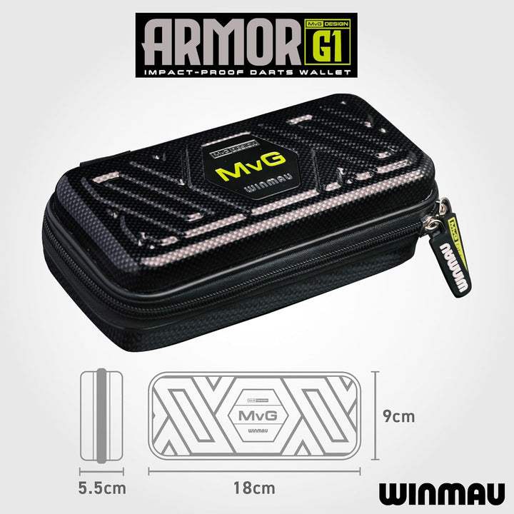 WINMAU Michael Van Gerwen MvG Armor G1 Darts-Geldbörse - Schwarz und Grün Das Dartcase bietet Platz