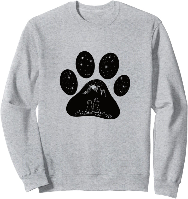 handgemalte Hundepfote für Damen Frauen Hunde Spruch T-Shirt Sweatshirt