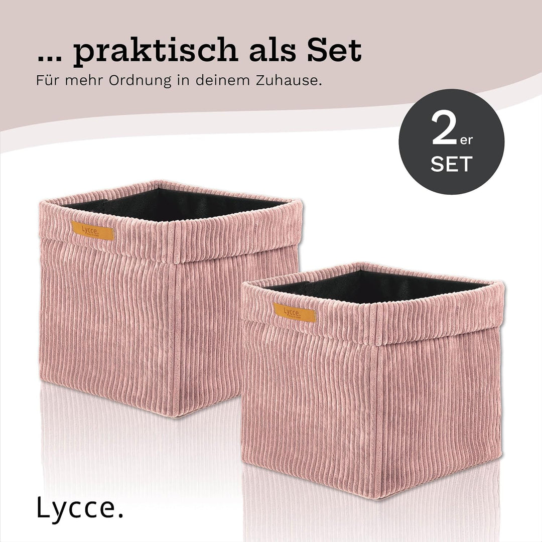 Lycce Kallax Boxen Cord 2er Set mit entfernbarem Cord-Bezug | p.rosa Powder Rosa 2er Set, Powder Ros