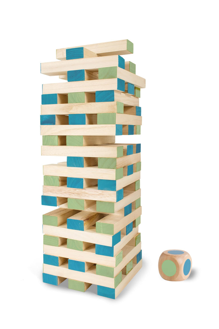 Grosser Turm mit Würfel - Kinder Geschicklichkeitsspiel - Mit Blöcke Tasche Würfel - Spielzeug für D
