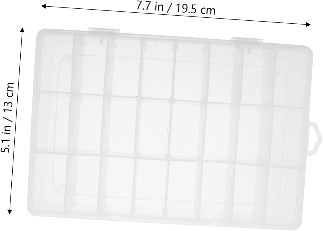 Angoily 2 Stück Ordnungsboxen aus Kunststoff mit 24 Fächern Transparenter Perlenorganisator mit Deck