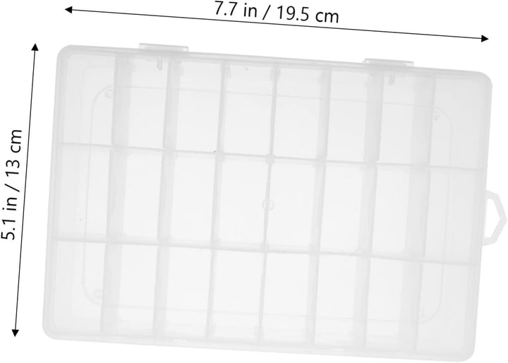 Angoily 2 Stück Ordnungsboxen aus Kunststoff mit 24 Fächern Transparenter Perlenorganisator mit Deck