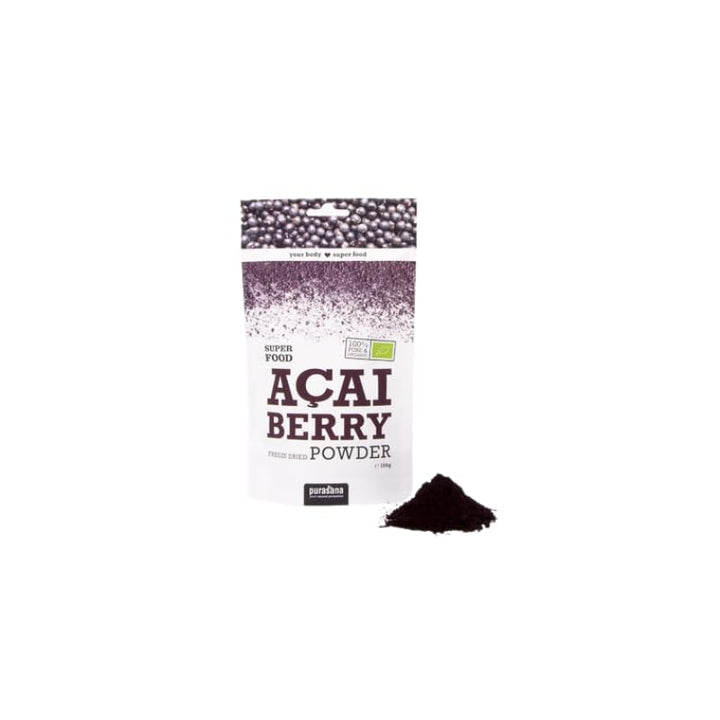 Purasana® Acai Pulver Bio - 100g Gefriergetrocknet, 100% Rohkost aus Acai-Beeren, Hochkonzentriert u
