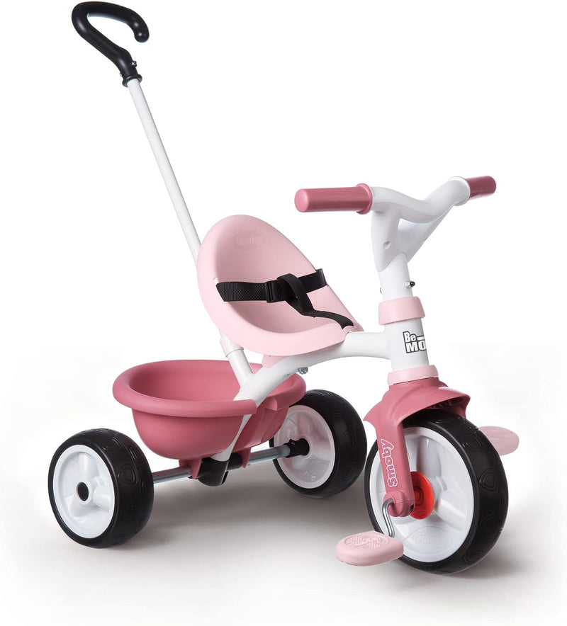 Smoby - Be Move rosa - Kinderdreirad mit Schubstange, Sitz mit Sicherheitsgurt, Metallrahmen, Pedal-