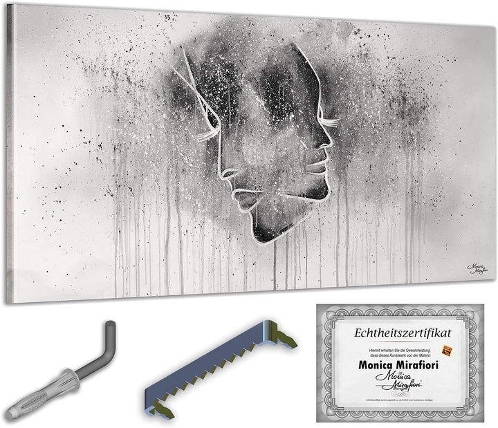 Monica Mirafiori I 100% HANDGEMALT I Gemälde Faces 100x50cm | Gemälde Handgemalt | Acrylgemälde | Se