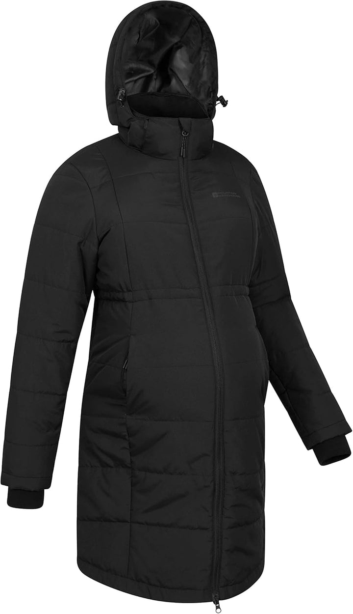 Mountain Warehouse Amethyst Lange Damen Umstands-Steppjacke 40 Schwarz, 40 Schwarz