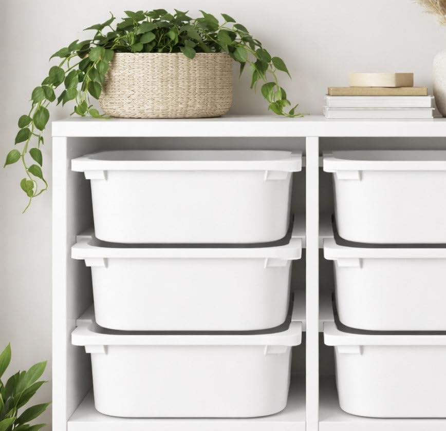 6X Schienen kompatibel mit IKEA Kallax Regal passend für IKEA Trofast Boxen DIY-Weiss, Weiss