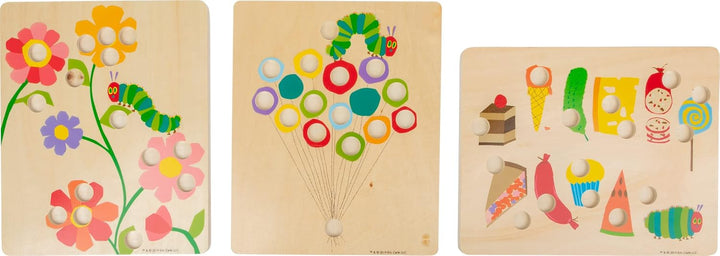 small foot Farbenspiel "Raupe Nimmersatt" aus Holz, Lernspielzeug zum Sortieren und Farben lernen, a