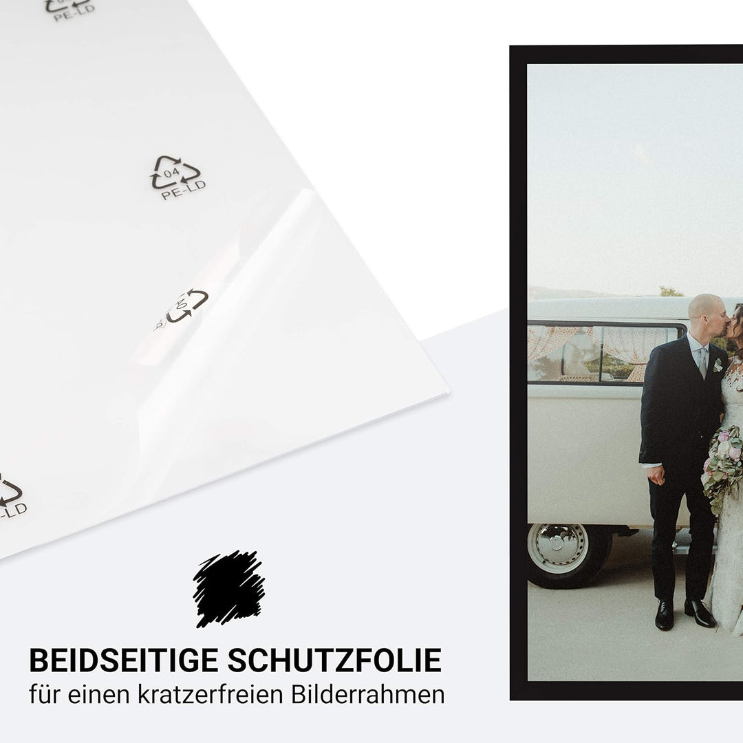 CABBEL 1er Set Bilderrahmen 50x70 MDF Holz-Rahmen mit bruchsicherem Acrylglas in Schwarz 50x70 cm /