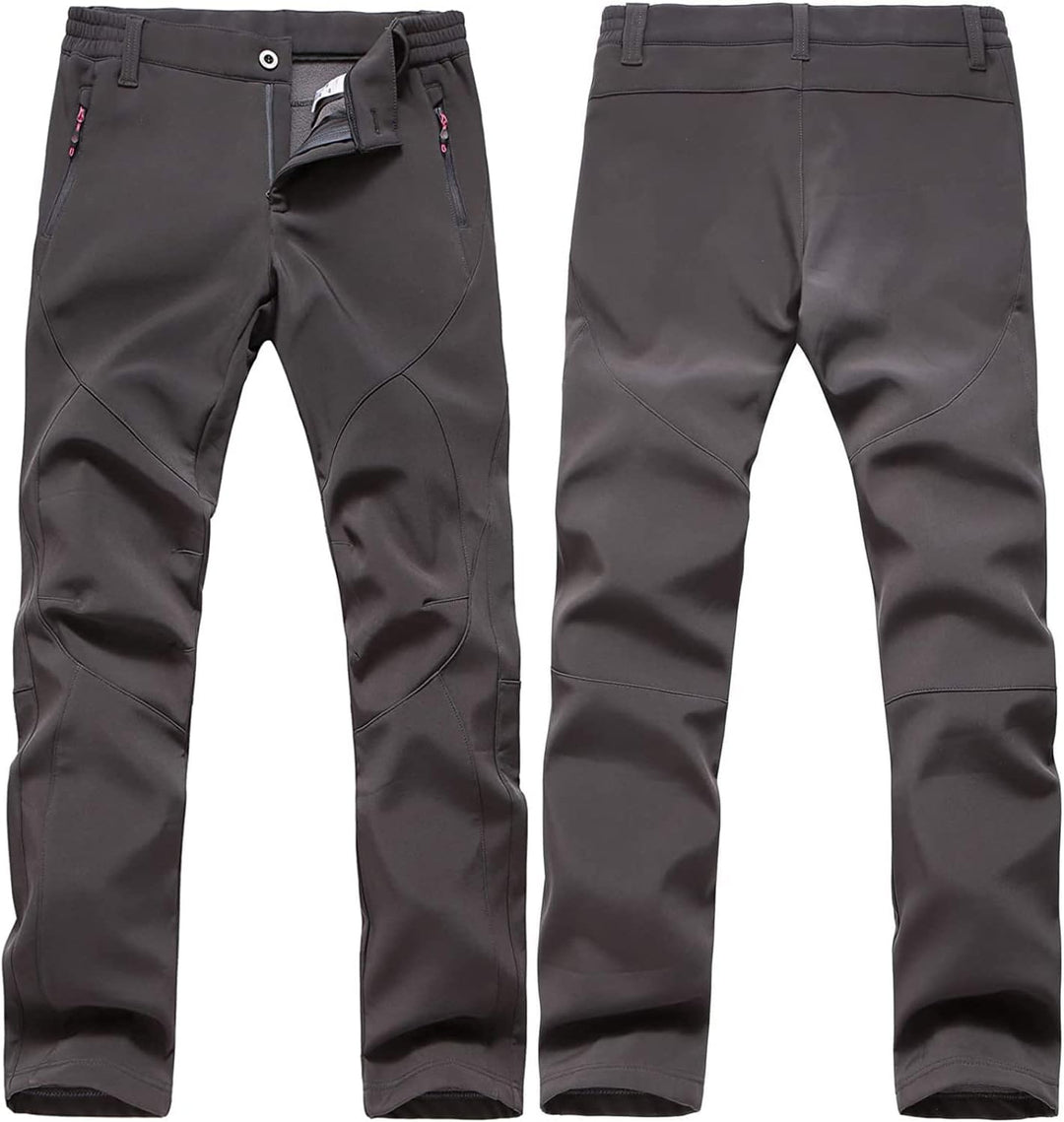 FLYGAGA Damen Outdoorhose Softshellhose Wanderhose Gefüttert Fleece Warm Wasserdicht Winddicht Therm