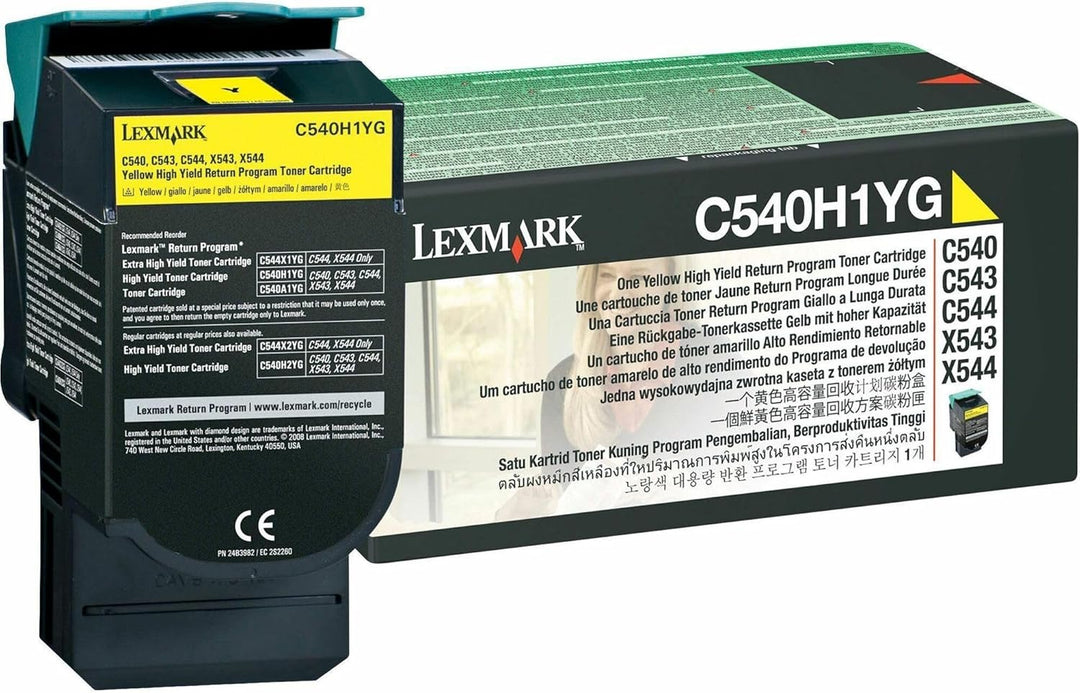 Lexmark C540H1YG C540, C543, C544, X543, X544 Tonerkartusche 2.000 Seiten Rückgabe, gelb YELLOW, YEL