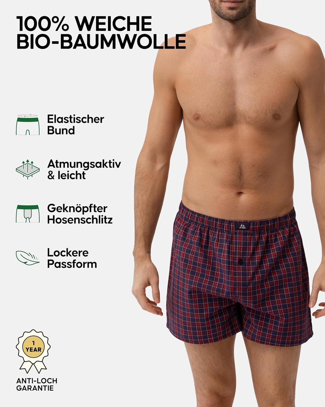 DANISH ENDURANCE American Boxershorts (4er | 6er Pack), 100% Bio-Baumwolle Herren Boxershorts, Weich