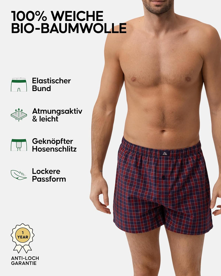 DANISH ENDURANCE American Boxershorts (4er | 6er Pack), 100% Bio-Baumwolle Herren Boxershorts, Weich