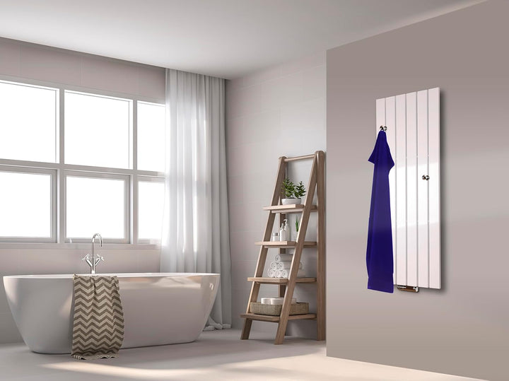 Badheizkörper Design Peking 2 120x47cm 799 Watt weiss (+ 2 Knopfhalter) SZAGATO Handtuchwärmer Handt