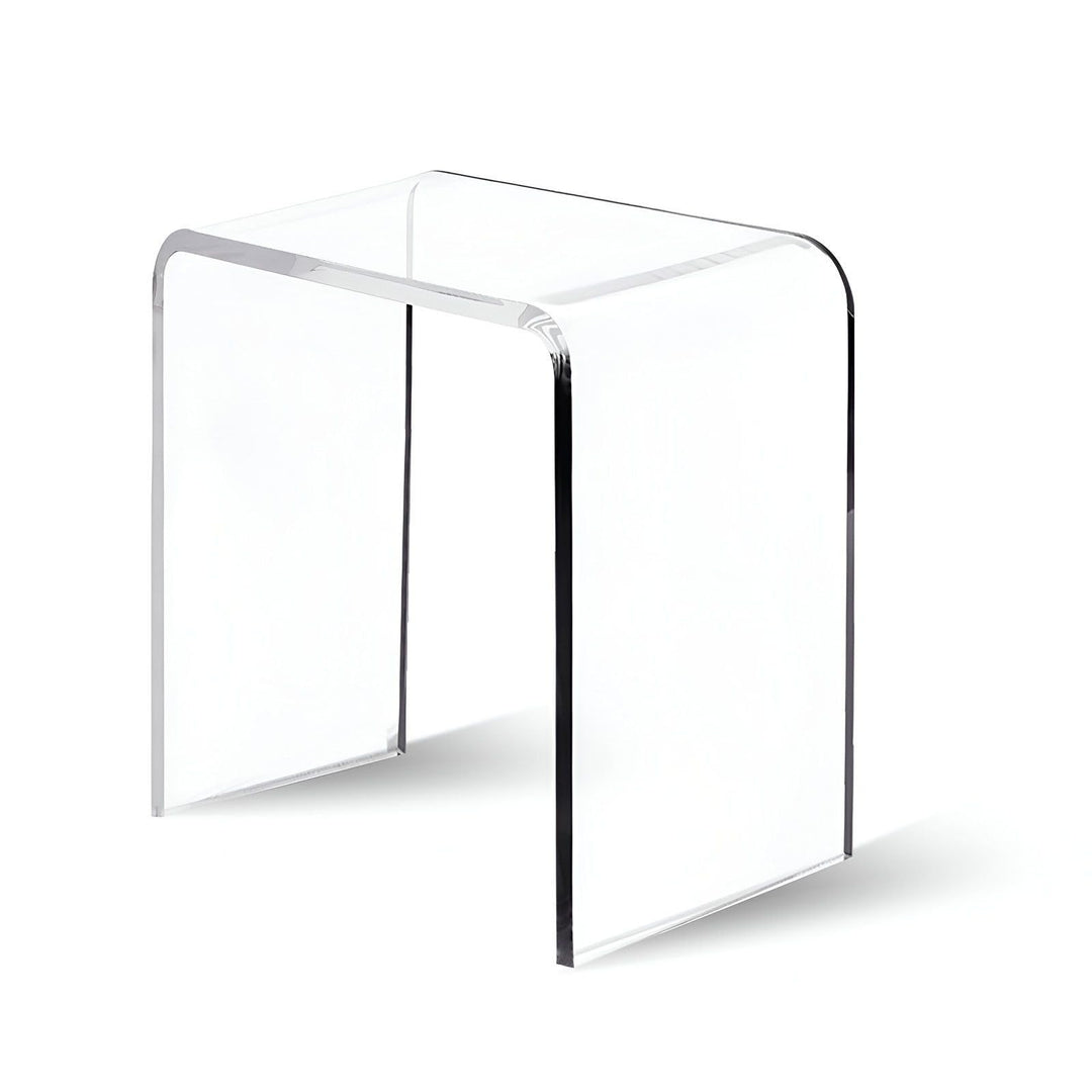 TWSOUL Badhocker, Duschhocker aus Acryl 42x40x29cm, Transparenter Badezimmer Hocker, rutschfest & St