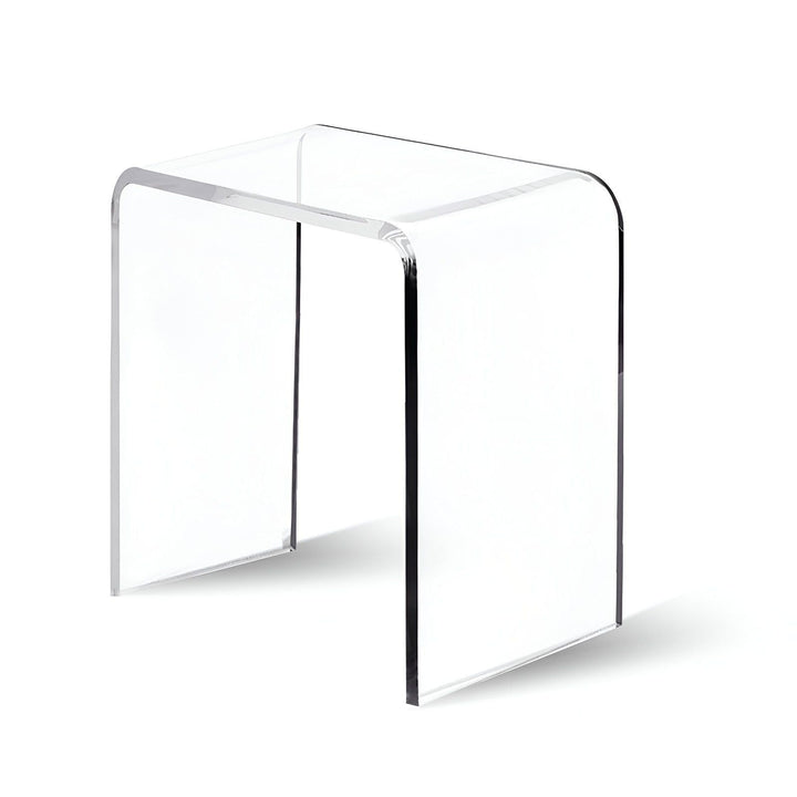 TWSOUL Badhocker, Duschhocker aus Acryl 42x40x29cm, Transparenter Badezimmer Hocker, rutschfest & St