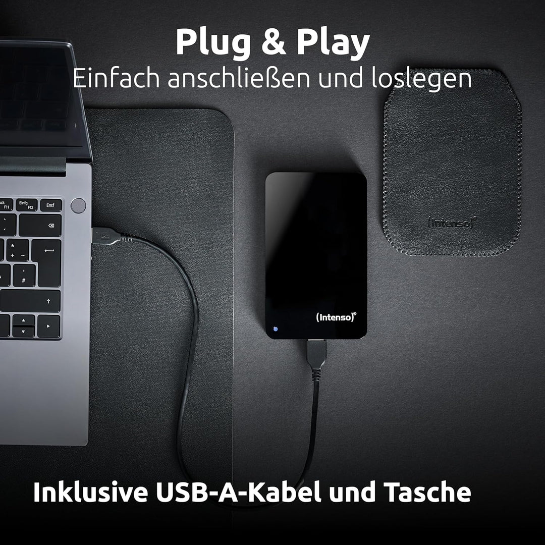 Intenso Memory Drive Portable Hard Drive 4TB, tragbare externe Festplatte inkl. Tasche - 2,5 Zoll, 5