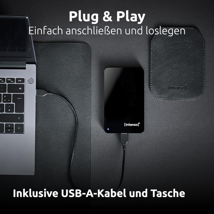 Intenso Memory Drive Portable Hard Drive 4TB, tragbare externe Festplatte inkl. Tasche - 2,5 Zoll, 5