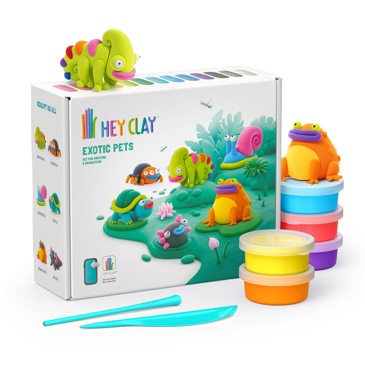 HEY CLAY - 15 Dosen lufttrocknende Knete für Kinder ab 3 Jahren - Kreatives Bastelset - Modelliermas