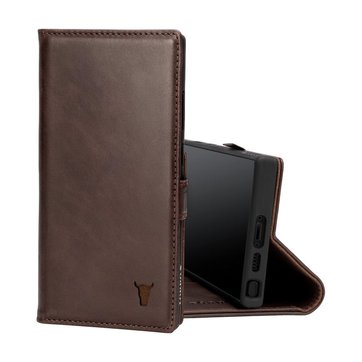 TORRO Hülle kompatibel mit Samsung Galaxy S23 Ultra 5G – Premium Leder Hülle mit Standfunktion und K