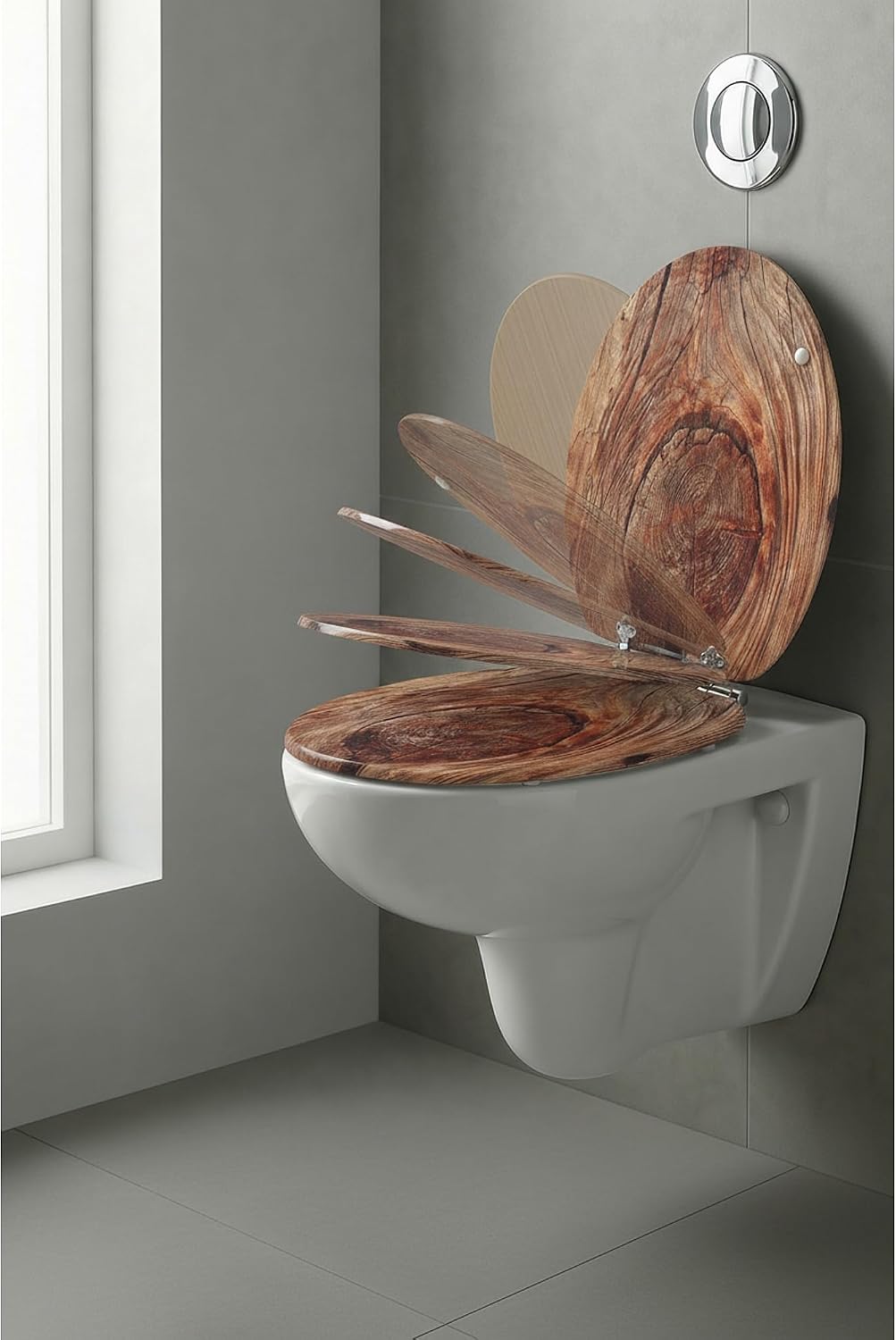 SINOBATH Premium WC Sitz mit Absenkautomatik – hochwertige Toilettendeckel aus Holz, viele bunte Mot
