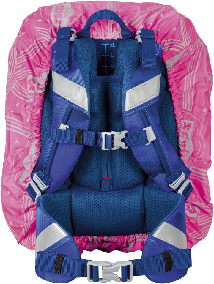 Undercover Scout Regenhülle für Schulranzen, Neon Safety Cape, Pink, mit Gummizug, Reflektierend