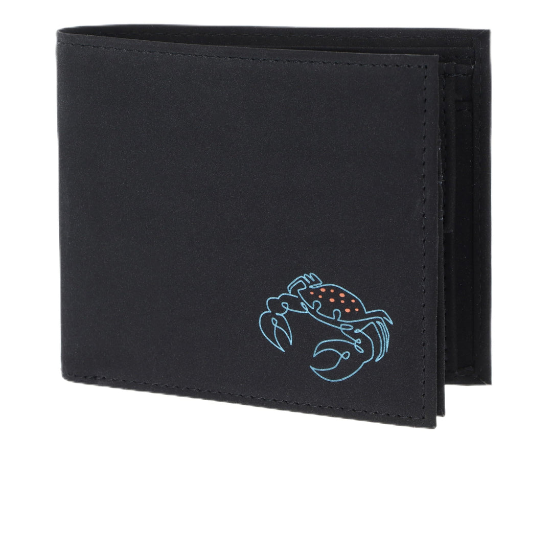 Oxmox Geldbörse New Cryptan RFID Protect Querscheinbörse Crab Print Cyan Black, Crab Print Cyan Blac
