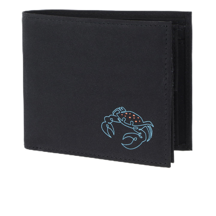 Oxmox Geldbörse New Cryptan RFID Protect Querscheinbörse Crab Print Cyan Black, Crab Print Cyan Blac