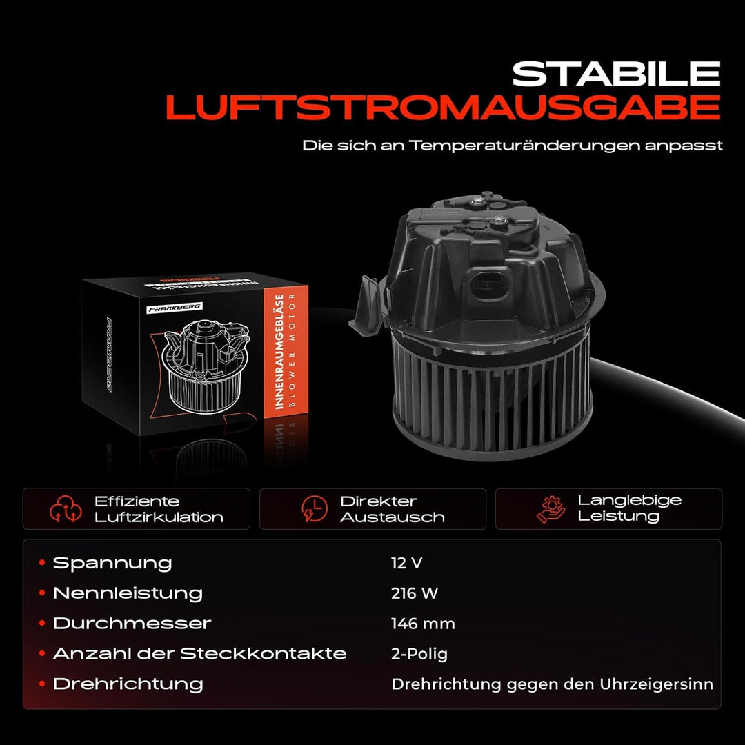 Frankberg Heizungsgebläse Gebläsemotor Kompatibel mit Duster 2010-2020 Logan LS FS KS US 2004-2020 S