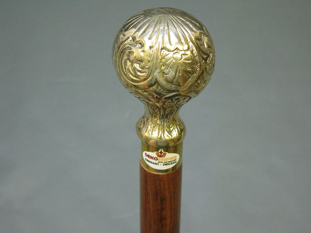 Gehstock Spazierstock Wanderstock Edelholz Messing Knauf Kapitänsstock 94cm M152 Walking Stick