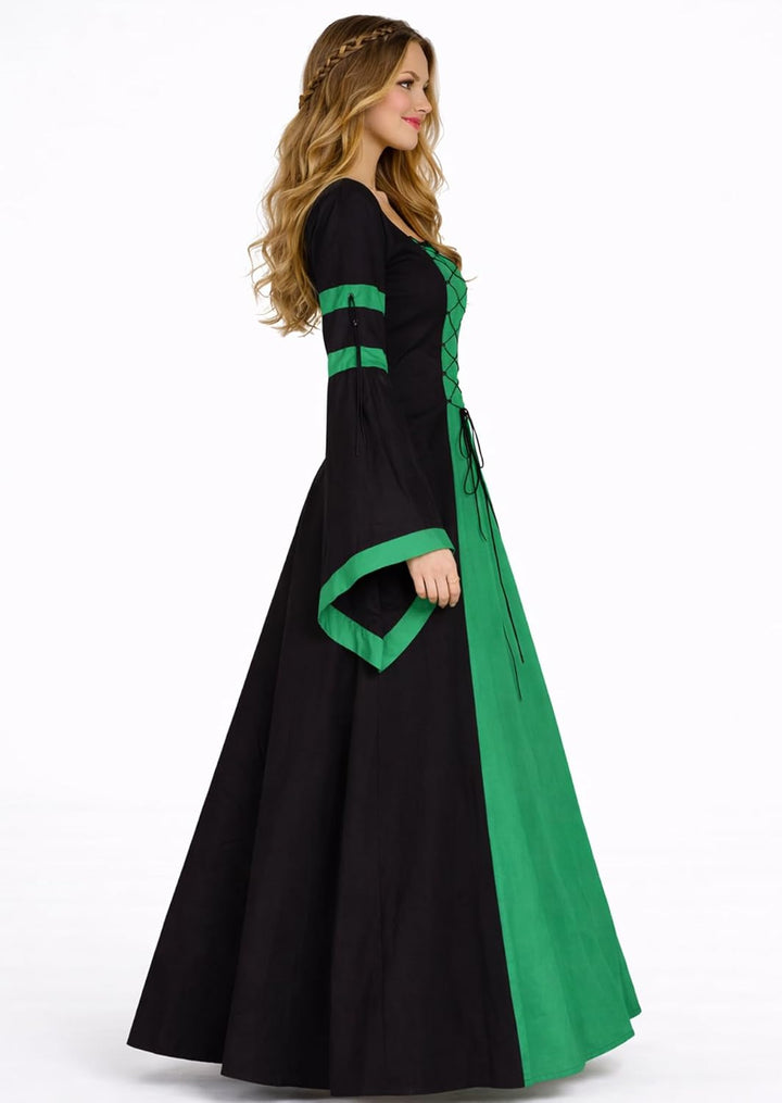 MAYLYNN Mittelalter Kleid Gewand Keyla grün- LARP, Grösse:L L Grün, L Grün