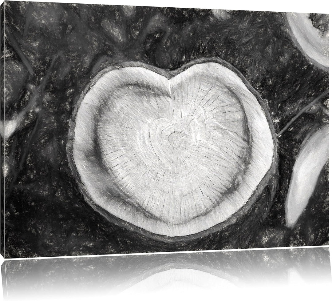 Pixxprint Jahresringe am Baumstamm als Leinwandbild/Grösse: 100x70 / Wandbild/Kunstdruck/fertig besp