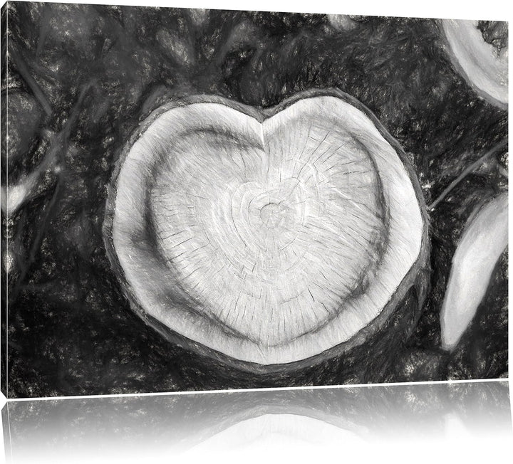 Pixxprint Jahresringe am Baumstamm als Leinwandbild/Grösse: 100x70 / Wandbild/Kunstdruck/fertig besp