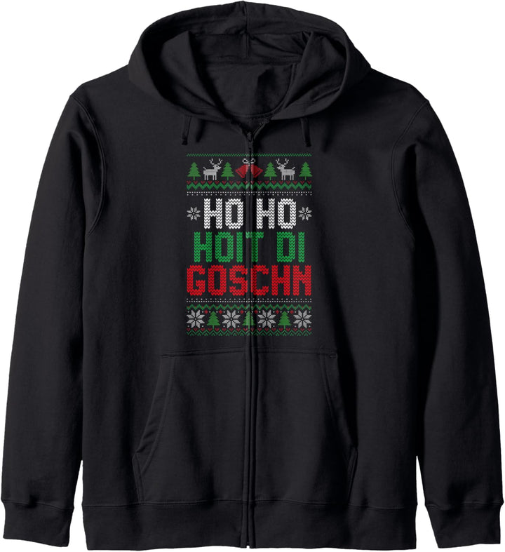 Ho Ho Hoit Di Goschn Ugly Xmas Hässliches Weihnachten Kapuzenjacke