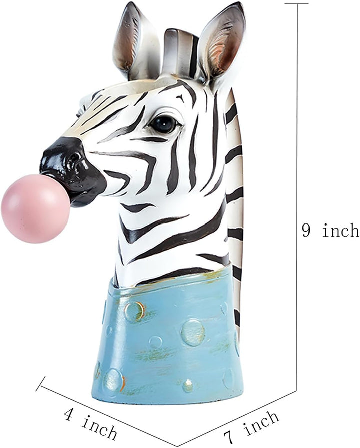 Blasen-Kunstvase, Tiergesichts-Vase, moderne Heimdekoration (ohne Pflanzen) – Zebra, Zebra