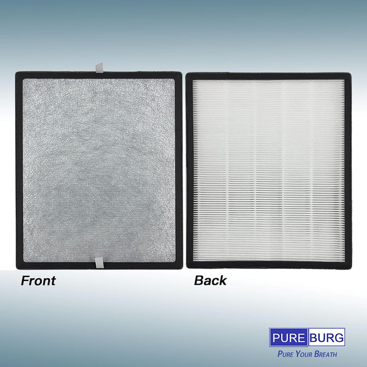 PUREBURG 2er-Pack Ersatz 2 HEPA-Luftfilter und 2 Aktivkohle-Vorfilter, kompatibel mit Levoit-Luftrei