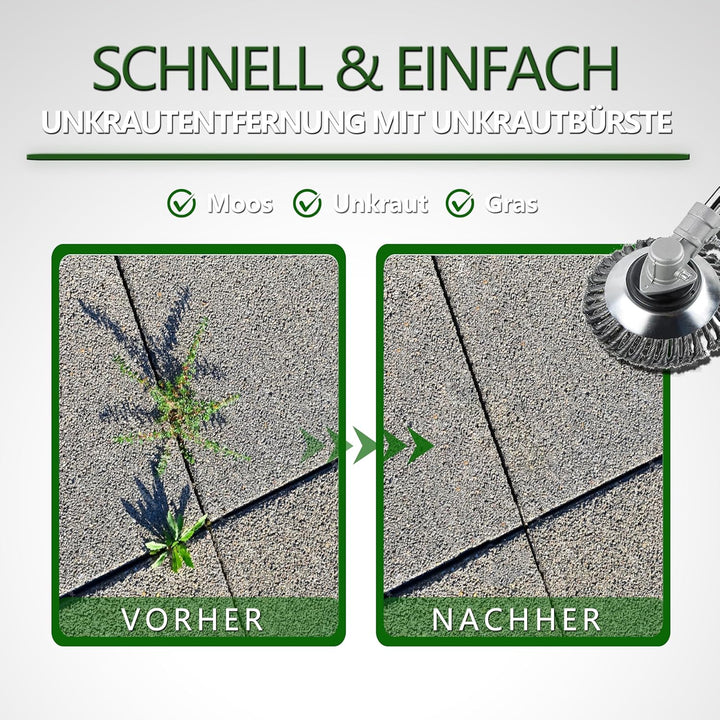 JKKLCC 200mm Unkrautbürste Freischneider mit 25.4mm Bohrung,Profi Trimmer Wildkrautbürste für Stihl