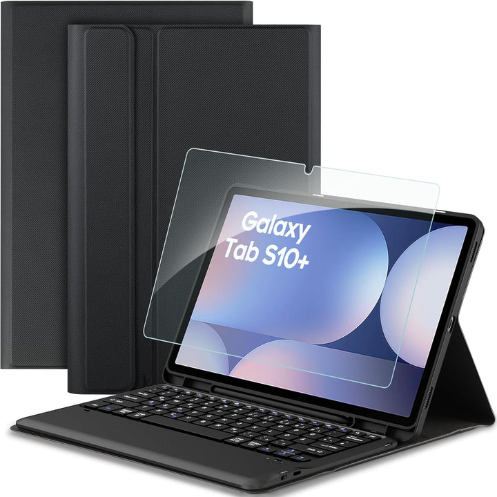 EasyAcc Tastatur Hülle Kompatibel mit Samsung Galaxy Tab S9 FE+ / S9+ / S9 Plus / S10+ 12.4 Zoll 202