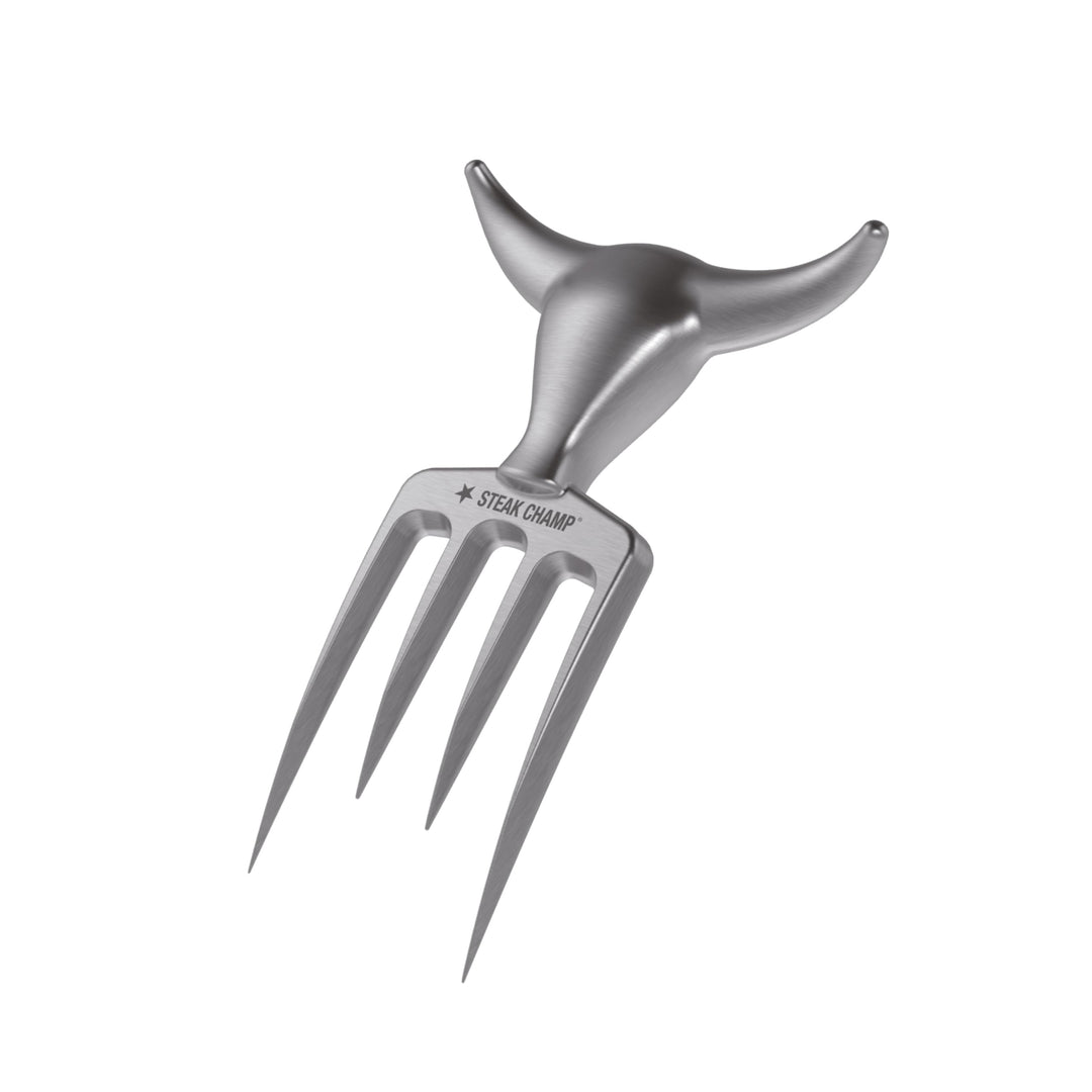 Steak Champ Bull Fork Fleischgabel, 16,5 cm: Massive Serviergabel, Tranchierbesteck, mit Zinklegieru