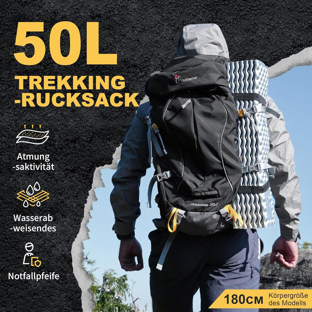 Mountaintop Trekkingrucksack 50L/60L Wanderrucksack Herren Damen Reiserucksack Grosser Rucksack mit
