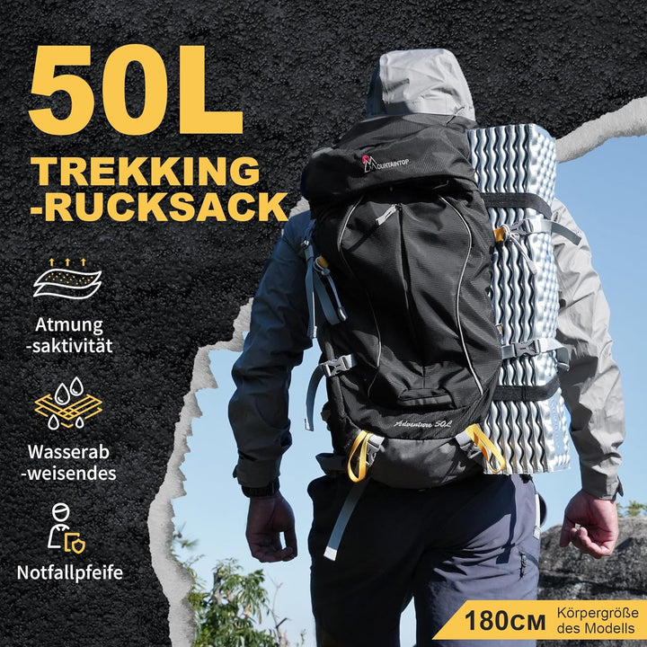 Mountaintop Trekkingrucksack 50L/60L Wanderrucksack Herren Damen Reiserucksack Grosser Rucksack mit