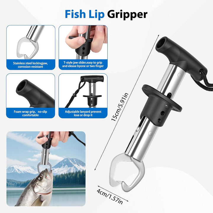 Angelkoffer 239-teilig mit Angelzubehör Set - Komplettes Angelset für Anfänger &amp; Profis inkl. Bleige