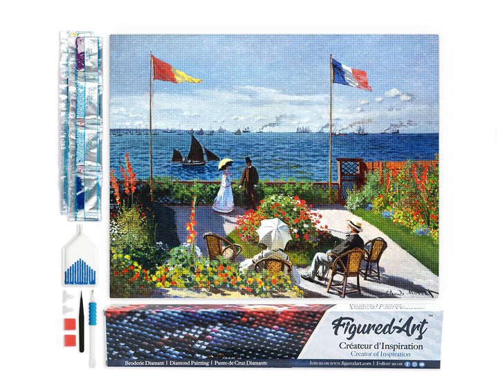Figured'Art Diamond Painting Erwachsene 40x50cm Ganze Leinwand gerollt Die Terrasse am Sainte Adress