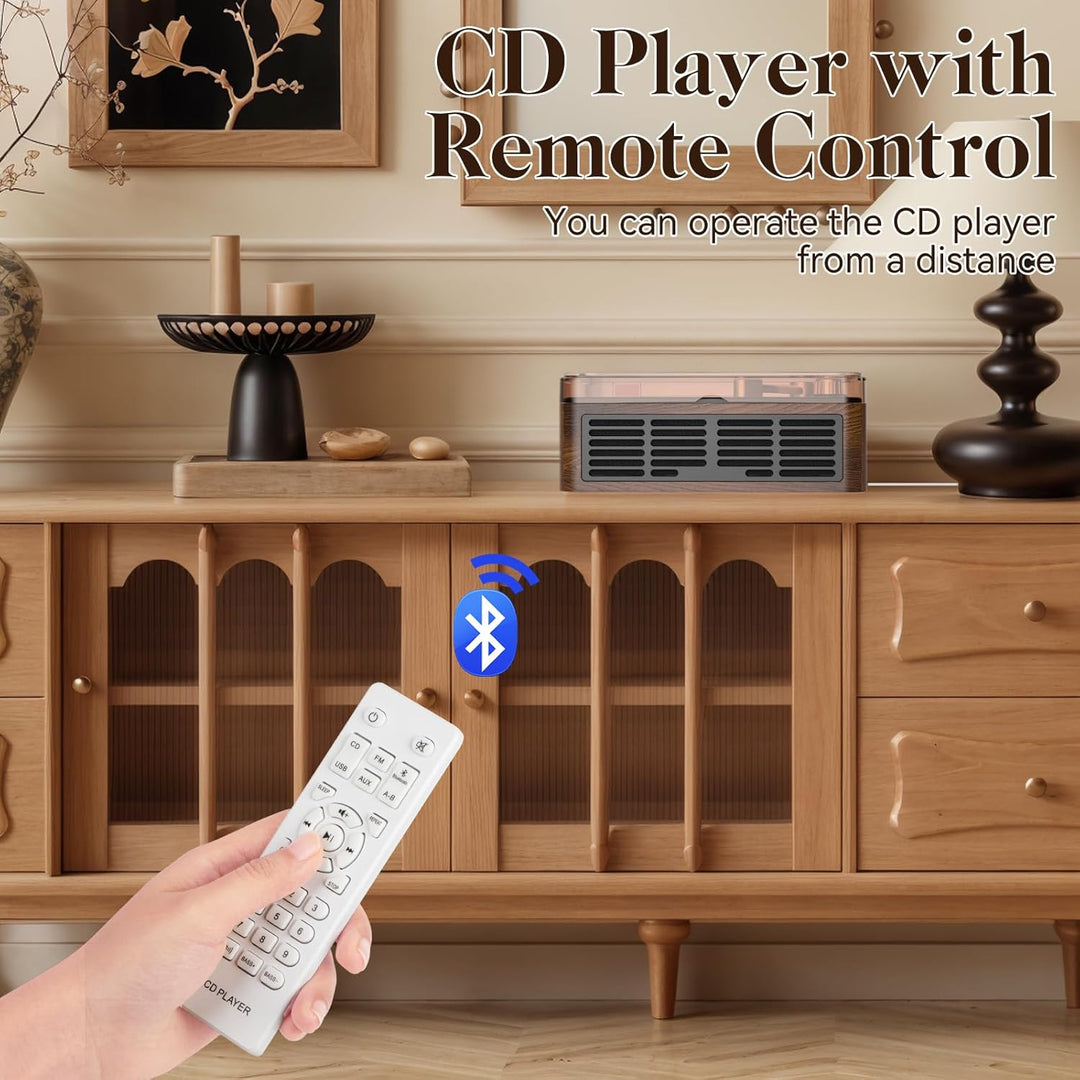 Gueray CD-Player mit Lautsprechern, HiFi-Stereo-Sound, Vintage-CD-Player, Bluetooth, für Zuhause, Re