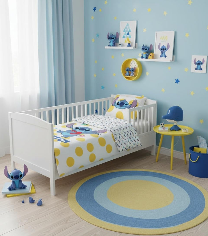 Disney Lilo & Stitch Kinderbett Bettwäsche Set | Bettbezug 100x135 cm mit Kissenbezug 40x60 cm, 100%