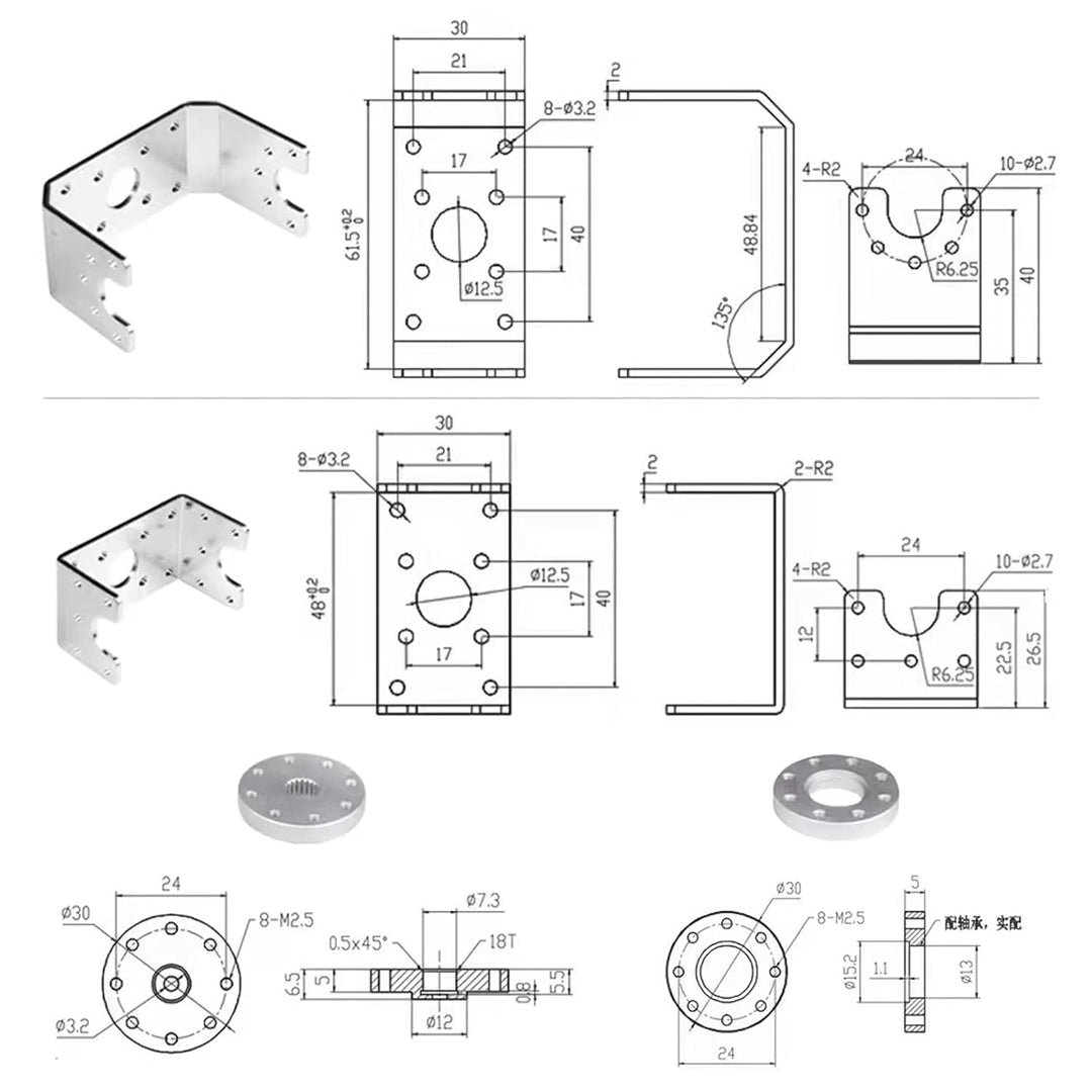 Wishiot 60 kg Servo RDS5160 RC Digital Servo High Torque Mental Gear 270 Degree mit U-förmiger Befes